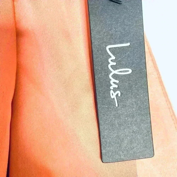 NWT Lulu’s Reserve a Table Rusty Rose Satin Tie-Back Long Sleeve Top Size Small - Picture 5 of 5